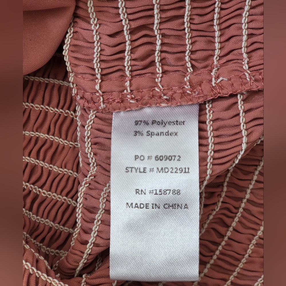 MABLE revolve Rwfoemation Smocked Midi Rucged Elegant Pink Ruffle Dress Coastal - Picture 6 of 11